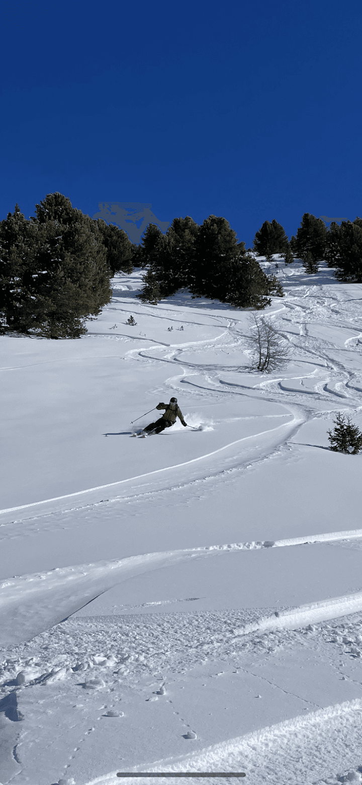 Skiing in the mountains
