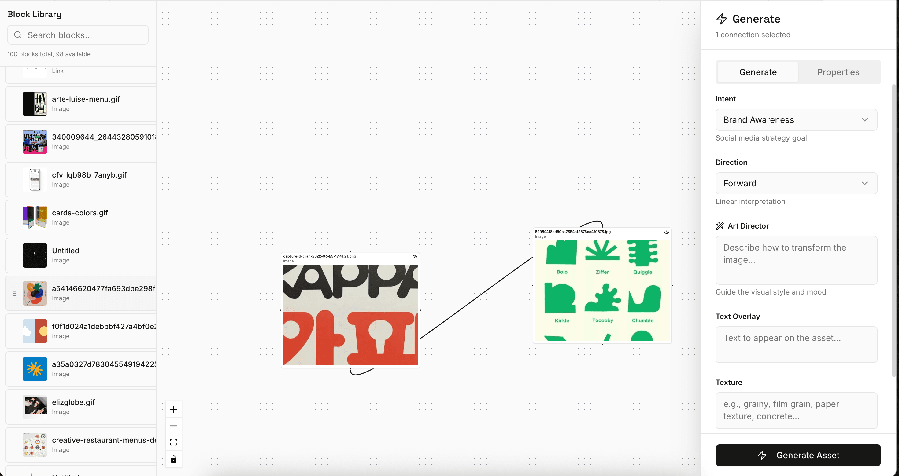 Visual asset generator