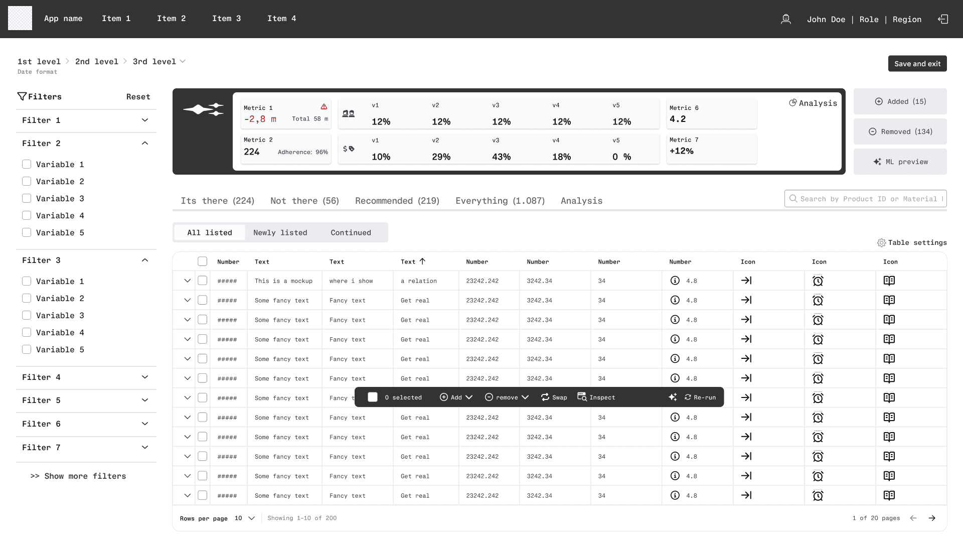 Product selection interface for guiding input