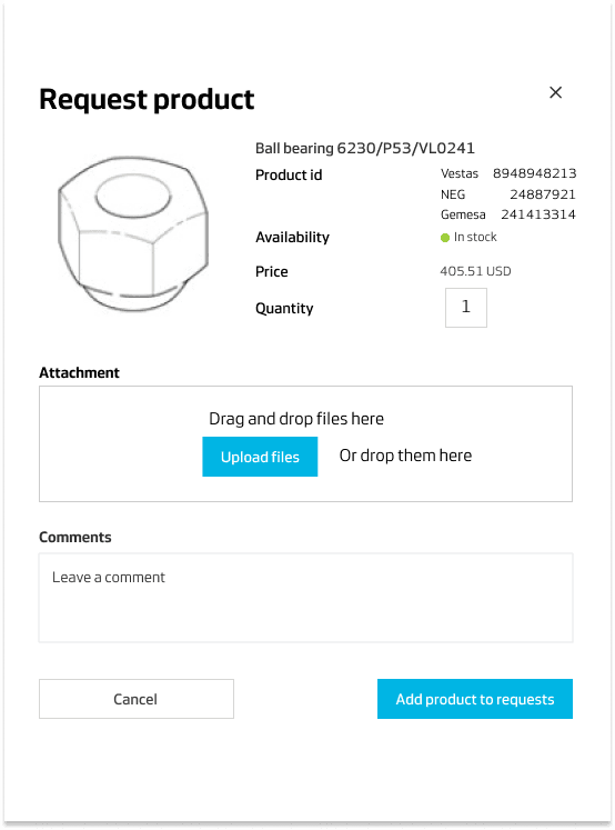 Vestas drawer interface